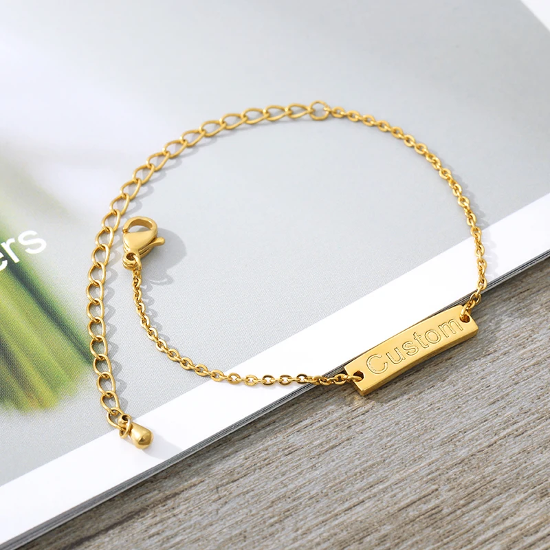 Настраиваемый браслет из нержавеющей стали для детей ID малышей