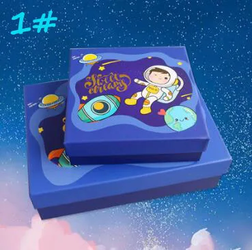 NO.1 Мультфильм Синий Розовый фон астронавт Русалка Дизайн детский день рождения 100 день праздничная одежда игрушки часы в подарочной коробке B070D - Цвет: NO.1