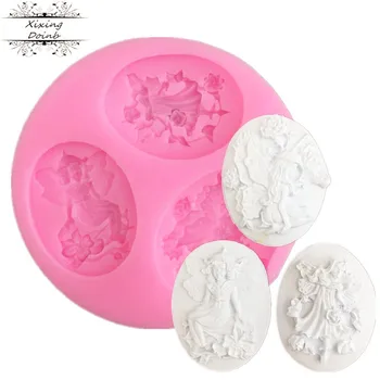 

Xixing DIY cartoon fairy shape Chocolate Mold kitchen supplies sugar cake decoration tool plaster mold