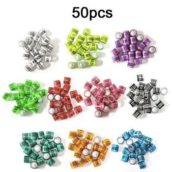 

50 Pcs Mixed Color Dove Bands Bird Foot Ring Species Identify Training Rings Pet Bird Label Sign for Pigeon Dove Chicks