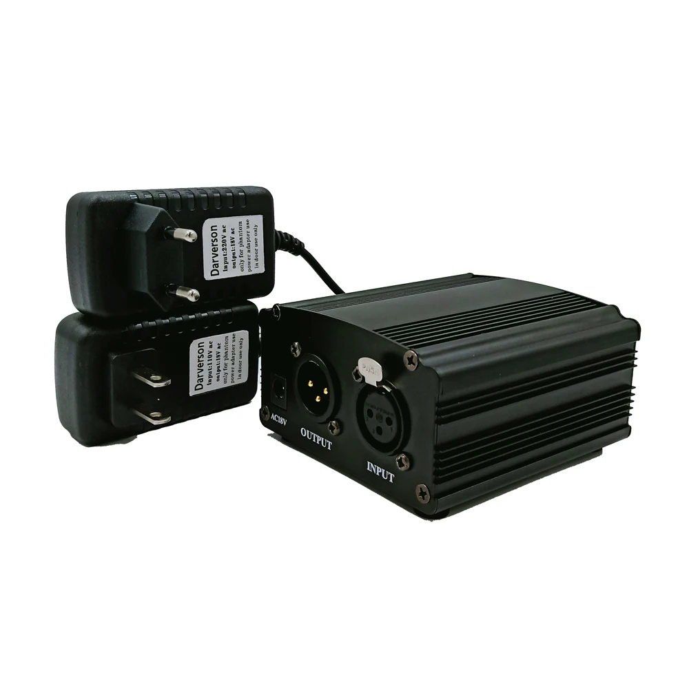 Конденсаторный микрофон 48 В Адаптер источника фантомного питания для трансляции