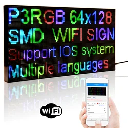 Placas de exibição em led, placas de exibição p3 39cm, rgb, wi fi, programável, rolagem, mensagem, hd, larga, dobrável, 5v, iluminação para loja, publicidade