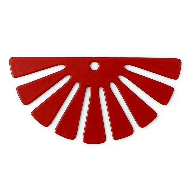 20 PCs Matel Half Round Filigree Stamping Pendants Stripe Painted Hollow Charms For DIY Jewelry Finding Accessories 3.5 x 1.8cm 3