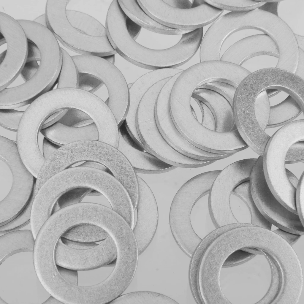 50pcs Metal Oil Drain Gasket 14mm Diameter Plug Washer For Acura Honda
