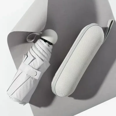 Xiaomi Youpin Капсула Мини-зонт от солнца солнцезащитный крем Ультра легкий анти-УФ маленький карман пять раз зонтик складной дождь - Цвет: Grey