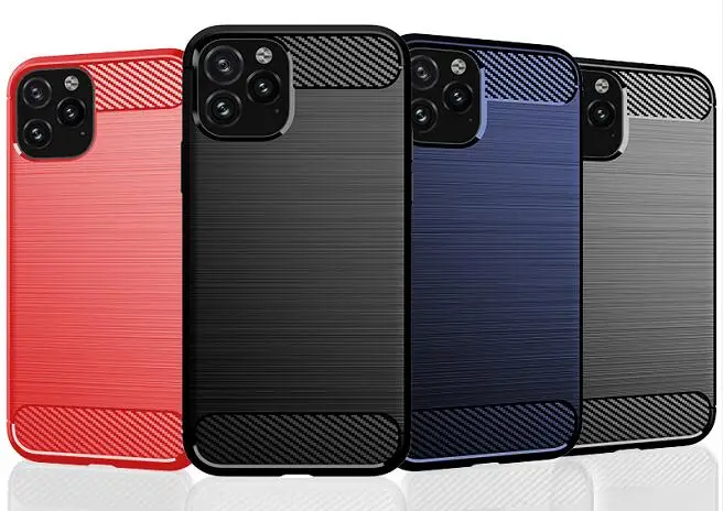 200 шт./лот для iPhone 11 Pro чехол Мягкий противоударный из углеродного волокна с