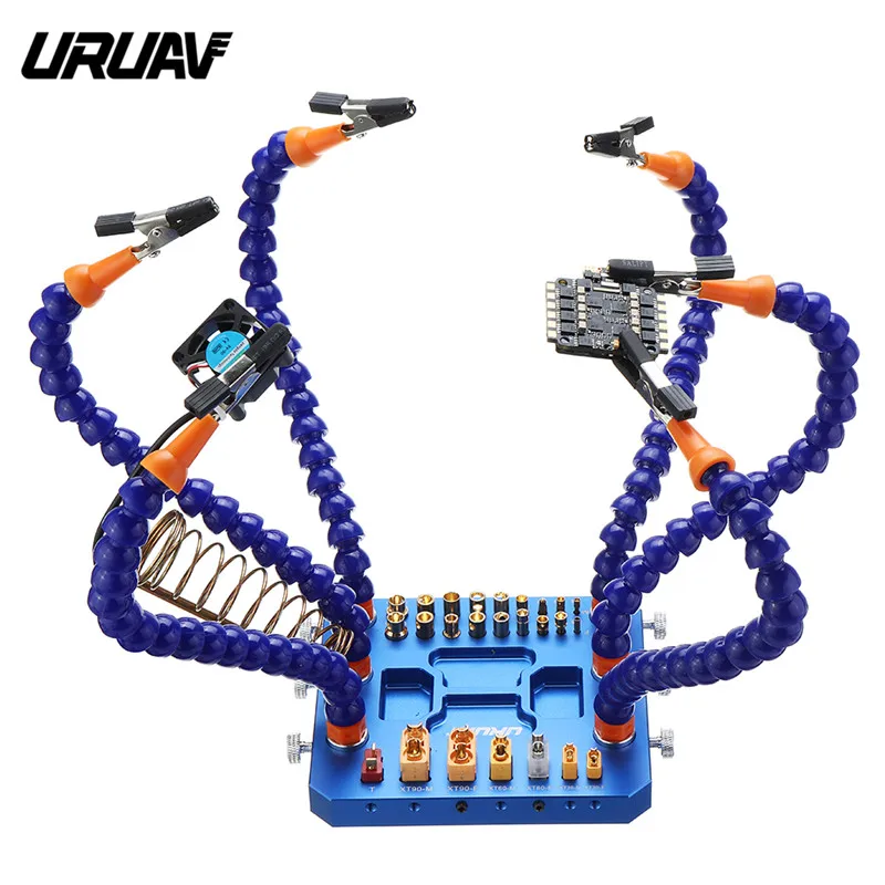 URUAV Tophand шесть рук паяльная станция Многофункциональный инструмент w/USB вентилятор XT30 XT60 вилка Pad основание из алюминиевого сплава