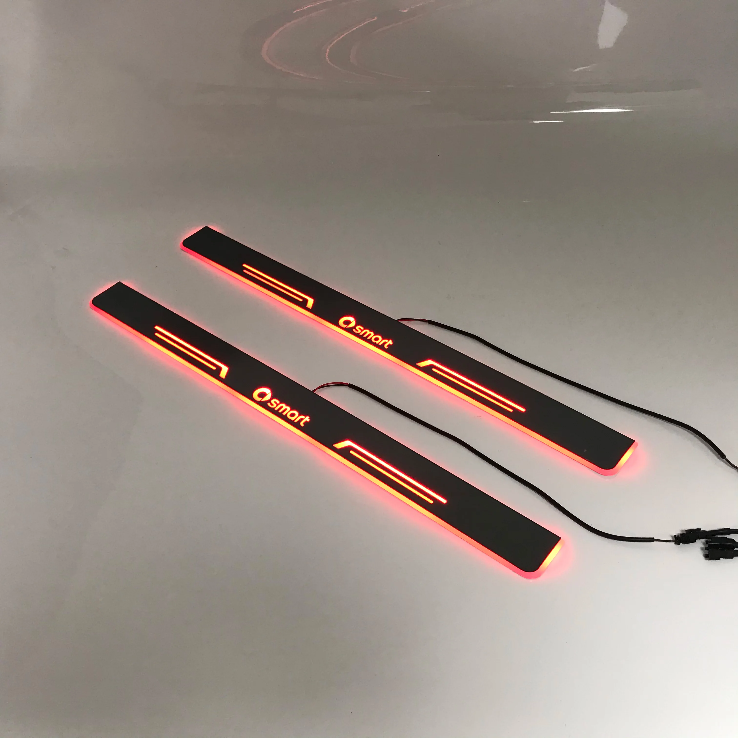 

Led moving door scuff for Mercedes BenzSmart 451special use dynamic door sill plate welcome lamp lining overlay Flow/fixed light