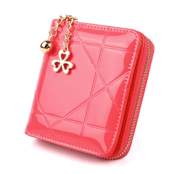 

Coin Bag Women's Small Card Bag Short Tri-fold Coin Purse Patent Leather Diamond Clutch Monederos Para Mujer Monedas Y Tarjetas