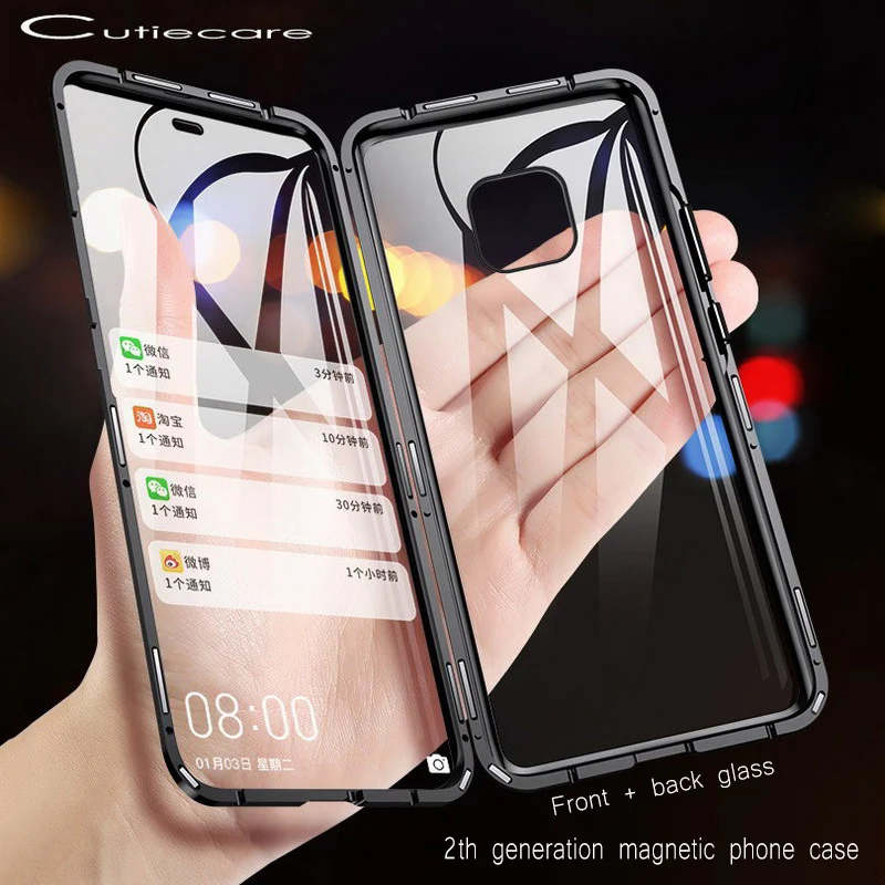 Magnetic Metal bumper Case for iPhone 5 6 7 8 Plus Double Sided Tempered Glass magnet Cases X XS MAX XR case |
