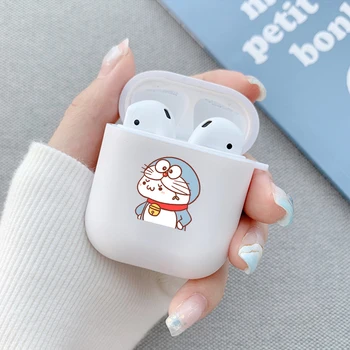 

Lovely Cat Anime Soft Silicone Case For Airpods 1/2 Lanyard Doraemon Wireless Bluetooth Headset Earphone Cover Air Pod 2 1