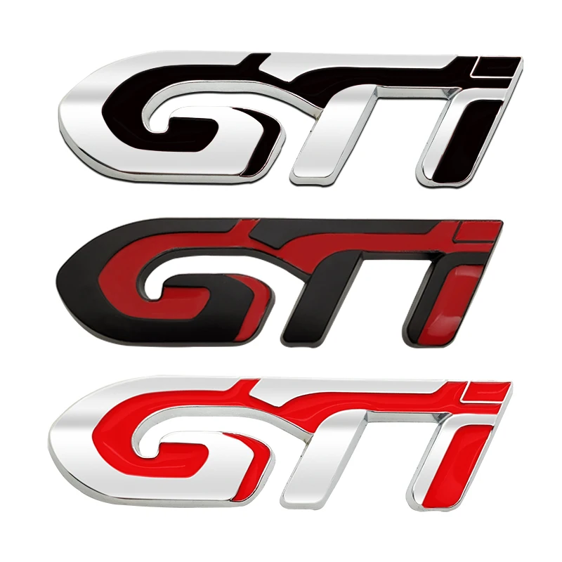 

3D Metal Car GTI Logo Car Stickers Emblem Badge Decals For Peugeot GTI 206 207 208 306 307 308 Emblem Rear Trunk Car Stickers