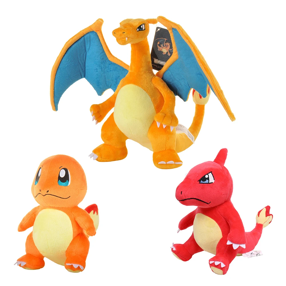 Pokemon cartoon doll giant fire-breathing dragon fire lizard chameleon  plush toy kawaii decoration children's birthday gift