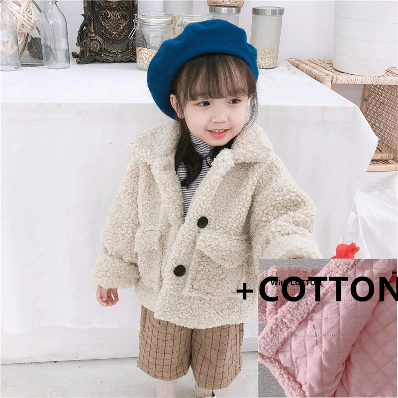 Теплая куртка для девочек; верхняя одежда из овечьей шерсти для мальчиков; пальто; зимние топы для маленьких детей; осеннее пальто; детская утепленная одежда из хлопка - Цвет: Ali1612H