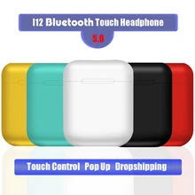 I12 Tws Bluetooth наушники беспроводные bluetooth 5,0 сенсорный наушник управление всплывающие спортивные наушники Auriculare Inalambrico для телефонов