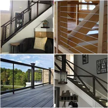 1/8 дюймовый Кабельные перила комплект оборудования, T316 морской класс нержавеющей стали, для лестничная площадка деревянный столб провода веревочное ограждение балюстеры системы