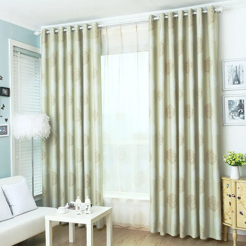 

Imitation Linen Prin Light - Shading Curtain Modern Simple - and - Korea Style Living Room Bedroom Fresh Field Curtain