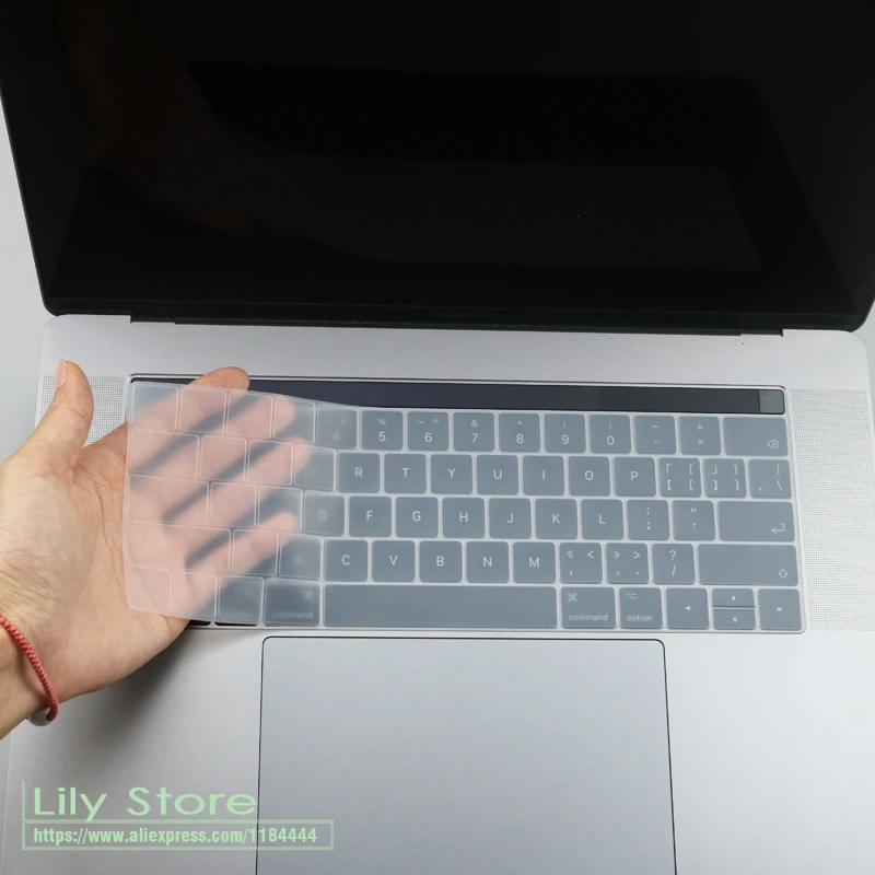 clear Крышка клавиатуры для Apple Macbook Pro 13 15 дюймов A1707/A1706 A2159 A1990/A1989 с сенсорной панелью модель США Силиконовый протектор кожи - Цвет: clear