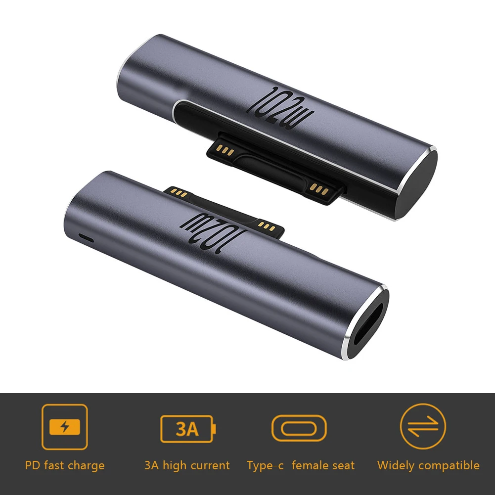 For Microsoft Surface Pro X 8 7 6 5 4 3 Go Book to USB Type C PD
