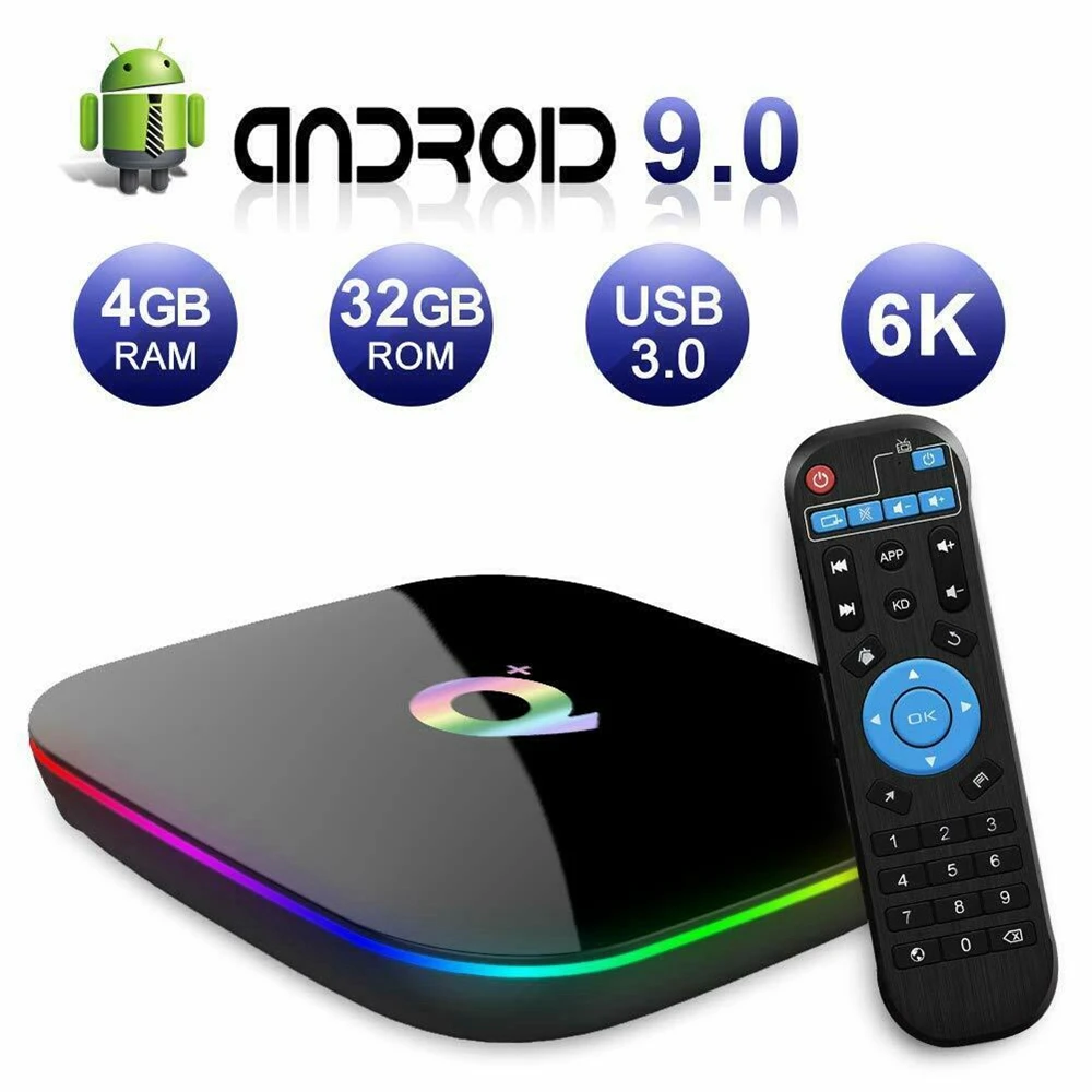 Приставка Смарт-ТВ Q Plus 4 + 32/64 ГБ ядра 2 ГГц Wi-Fi | Электроника
