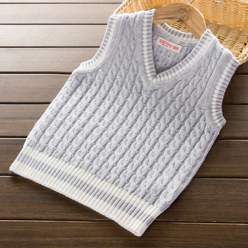 

Spring autumn 100% cotton cardigan Baby boy's V-neck sweater vest kids waistcoat School girls winter sweaters for 1-6 Years