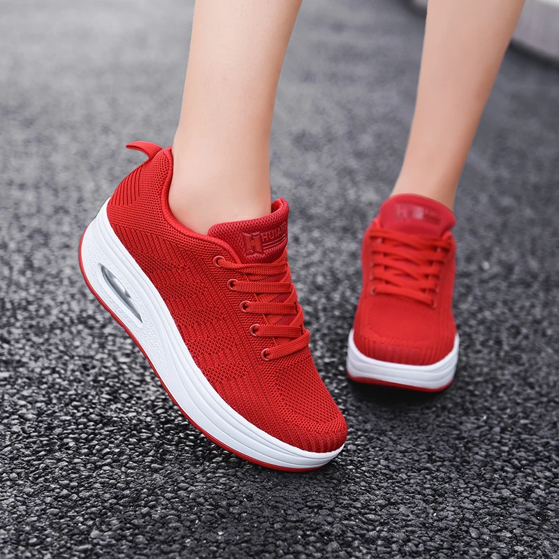 Red Running Shoes for Women Outdoor Breathable Fashion Womens Jogging
