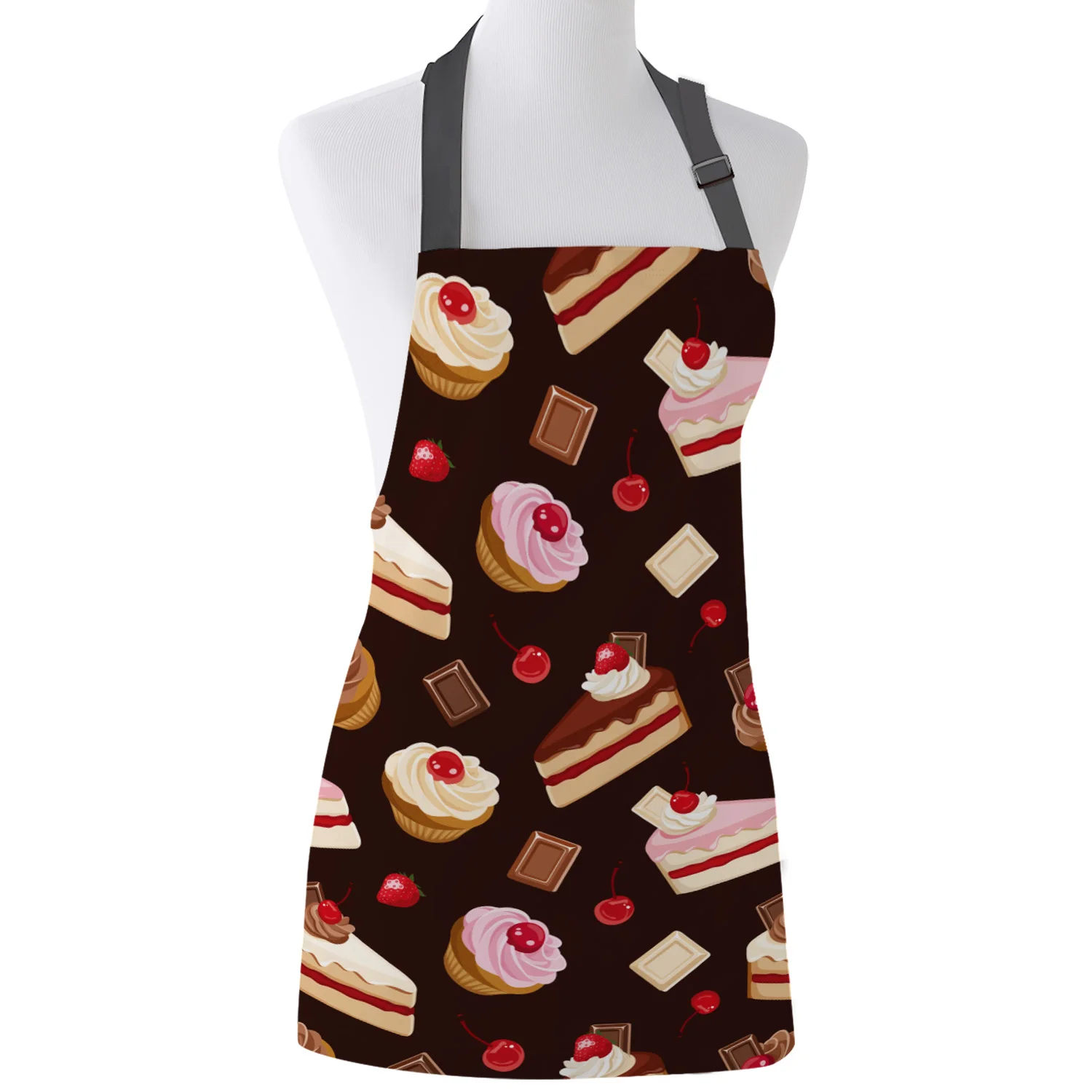 Cute Food Sweet Cake Chocolate Pink Apron Adult Kids Bibs Home Cooking Baking Restaurant Kichen Aprons for Woman Cleaning | Дом и сад