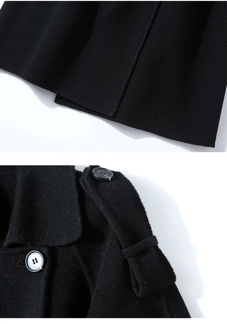 Женское зимнее пальто, белый Тренч, двухсторонняя шерстяная кашемировая верхняя одежда, осень размера плюс, женские длинные пальто
