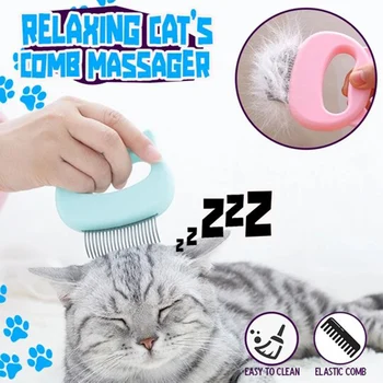 

Relaxing Cat Comb Massager Pet Brush Dog Hair Removal Open Knot Massage Comb TN99