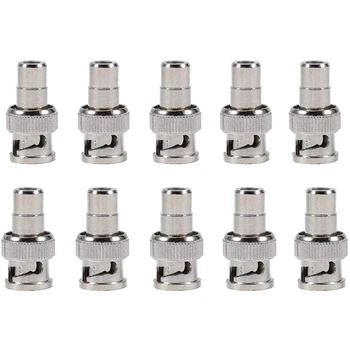 

10 Pcs BNC Male to AV RCA Female Connector Adaptor for CCTV System