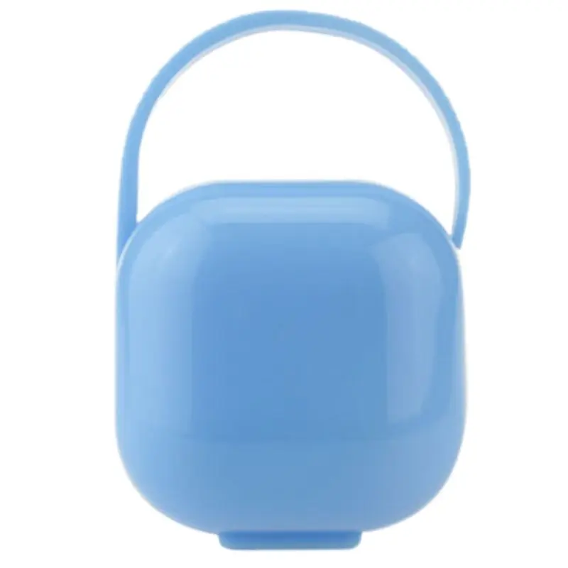

Portable Square Shaped Baby Pacifier Storage Holder Case Dustproof Infant Finger Toothbrush Blue Carrying Box Container