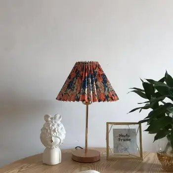 

direct selling antique flowers and trees KD lampshade Metal solid wood base reading lamp desk lamp bedroom lamp offfice light