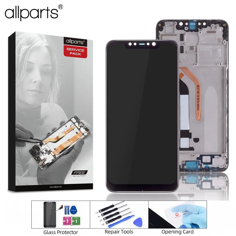 Продажа Дисплей для Xiaomi Pocophone F1 font b LCD b font в сборе с тачскрином на рамке Оригинал 6.18 черный