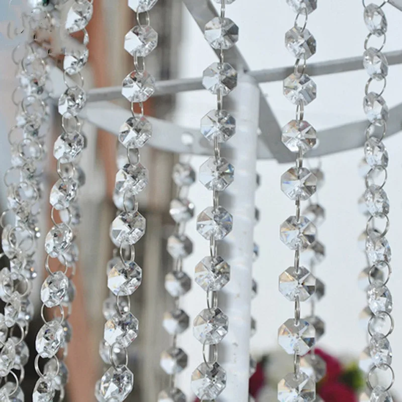 

1/5M Christmas Decorations Crystal Hanging Beads Home Decor Acrylic Bead Garland Chandelier Wedding Decoration Party Supplies