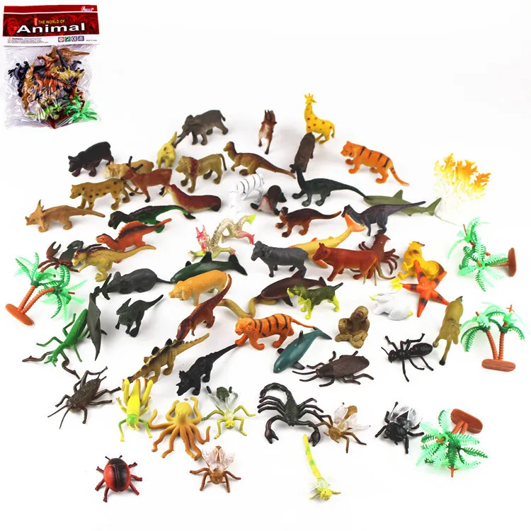 12-Imitation Dinosaurs Wild Animal Oceans Insect 12 Chinese Zodiac Bag Plastic Children Gift Toy Holiday