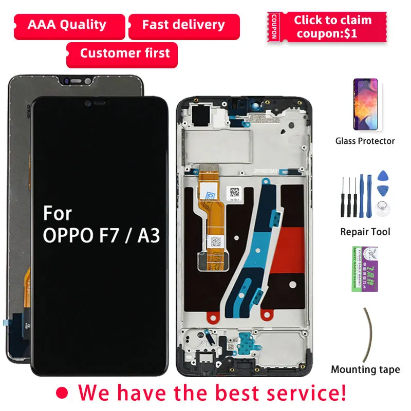 Оригинальный ЖК дисплей F7 A3 для OPPO сенсорный с рамкой дигитайзер в сборе CPH1819