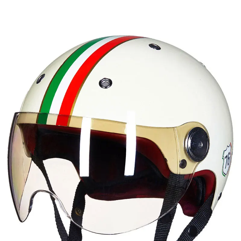 Открытый лицо e-Bike скутер мотоцикл половина шлем capacete cascos BEON B-103 - Color: Green White Red