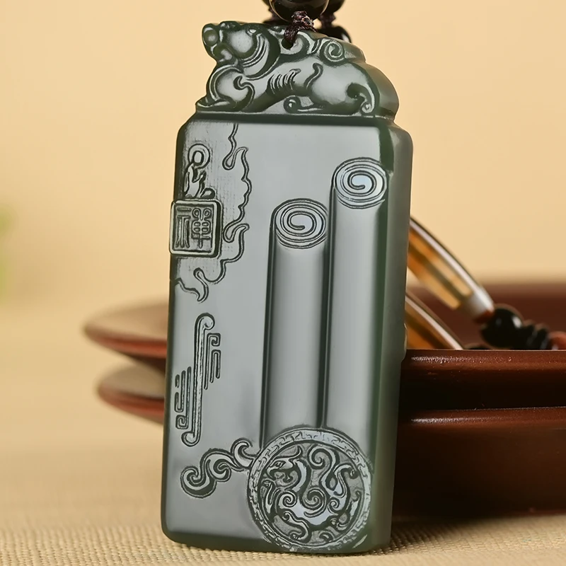 100% natural authentic hetian jade sapphire pendant jade gift guanyin jade pendant necklace brand men women real jade jewelry 4