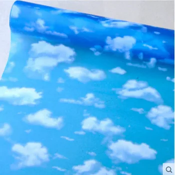 

Blue Sky And White Clouds High-Grade Glass Film Window Paper Frosted Opaque Color Decorative Furniture Sliding Door Sticker