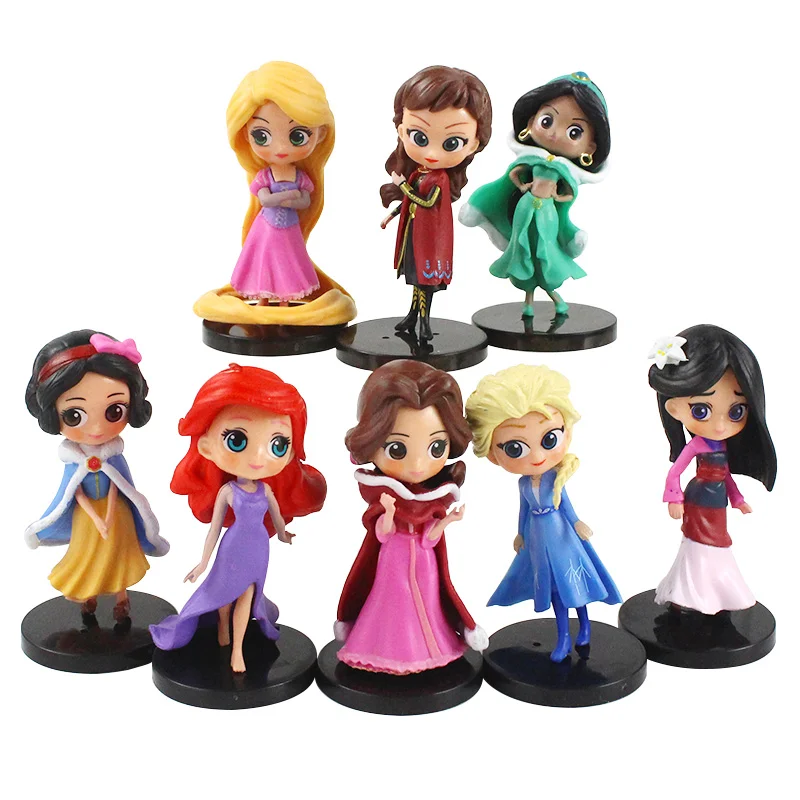 8pcs/lot 10cm Mermaid Princess Action Figure Pvc Mini dolls toys kids gifts 