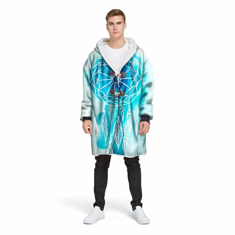 Color 2 3D печатных персонализированные DreamFeather носимых пальто с капюшоном одеяло для путешествий на открытом воздухе теплая куртка красочные рукава пледы одеяло ткань - Цвет: Color 2