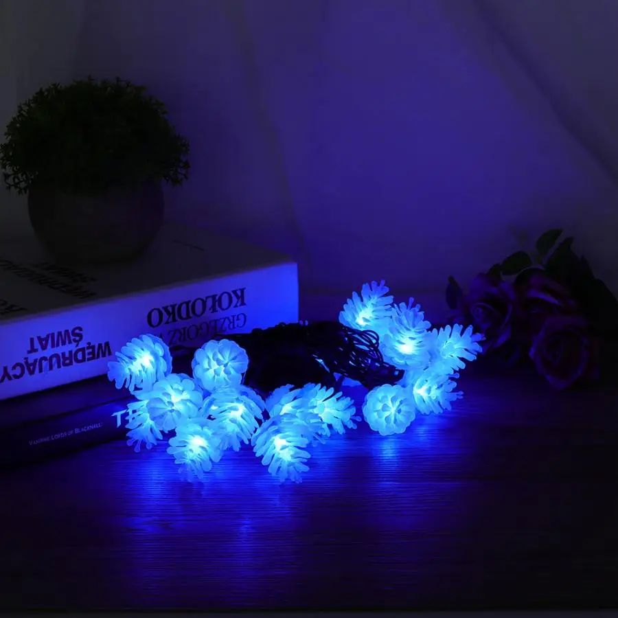 Синий 6,5 м 30LED Pinecone стиль солнечные Водонепроницаемые Огни Гирлянда для сада во дворике - Испускаемый цвет: Синий