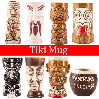 

Tiki wine cup personality Hawaiian Cocktail Cup ghost face skull Tiki cup ceramic zombie cup