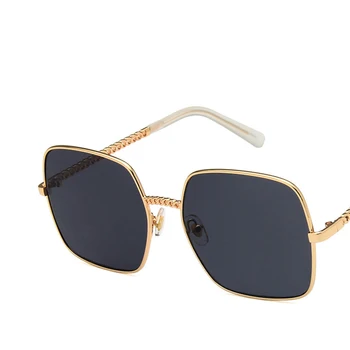 

Vintage NO Chain Sunglasses Women Square Frame 2020 Luxury Brand Design Retro Sun Glasses Lady Female Shades