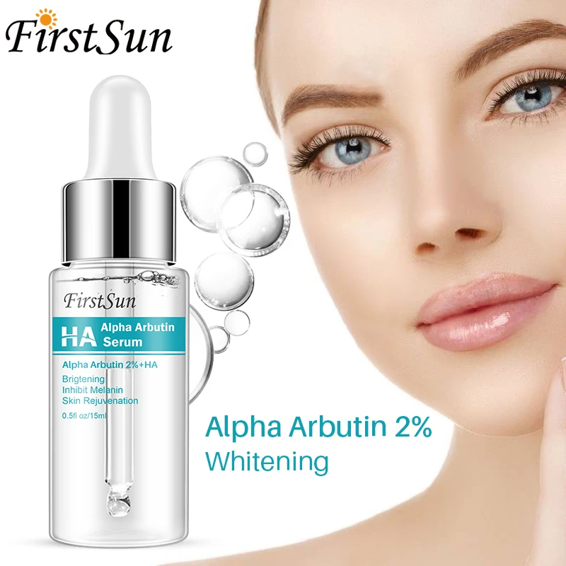 FirstSun Альфа арбутин 2% + Сыворотка ha отбеливающая лицевая сыворотка кожи удаляет темные пятна веснушки
