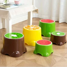 

Lovely Cartoon Stools Fruit Pattern Living Room Non-slip Bath Bench Child Stool Plastic PP Changing Shoes Stool