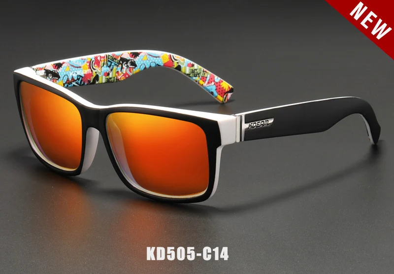 KDEAM Elmore, солнцезащитные очки, поляризационные, Для мужчин спортивные солнцезащитные очки Для женщин брендовые дизайнерские очки Лето г. UV400 с чехол KD505 - Цвет линз: C14