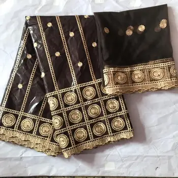

coffee swiss voile lace in switzerland bazin riche getzner african lace fabric 2020 high quality net cloth embroideried KRL-9734