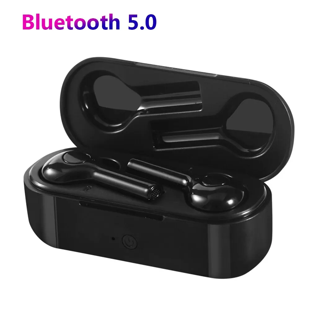 Наушники, Bluetooth 5,0, наушники, мини беспроводная гарнитура, наушники, Спортивная гарнитура, водонепроницаемые спортивные наушники - Название цвета: Черный