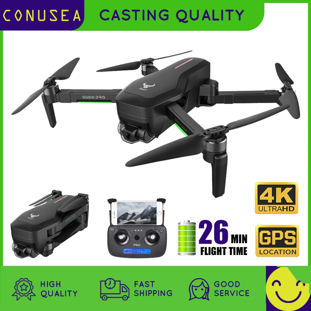 

CONUSEA SG906 Pro / SG906 Pro 2 GPS Drone 4K Camera anti-shake Gimbal 1200m Helicopter Professional RC Quadcopter Dron toys